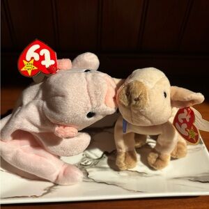 Knuckles & Squeaker VTG TY Beanie Babies P